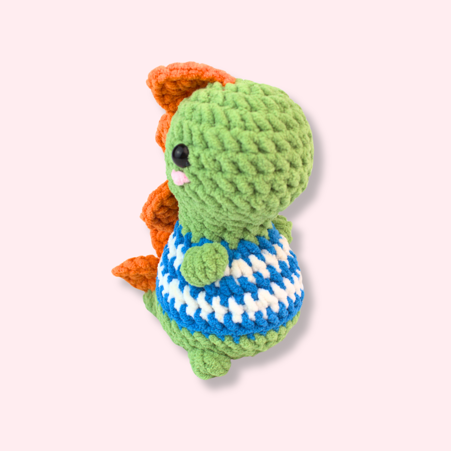 Stegosaurus wearing striped shirt Crochet Pattern