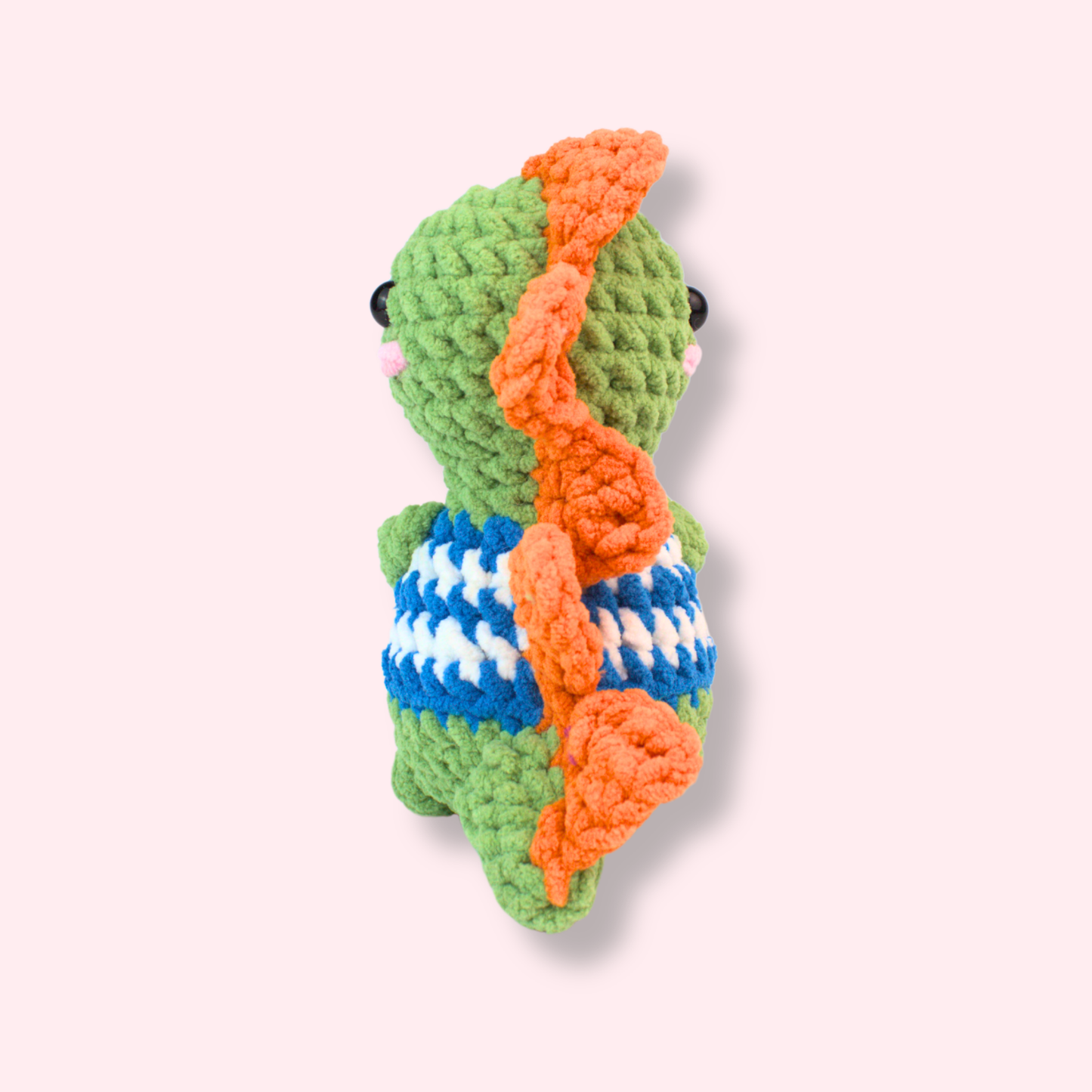 Stegosaurus wearing striped shirt Crochet Pattern