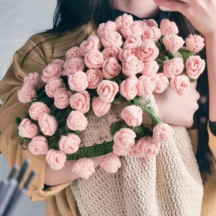 Pink Rose Blanket Crochet Pattern