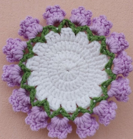 Bell Flower Coaster  Crochet Pattern