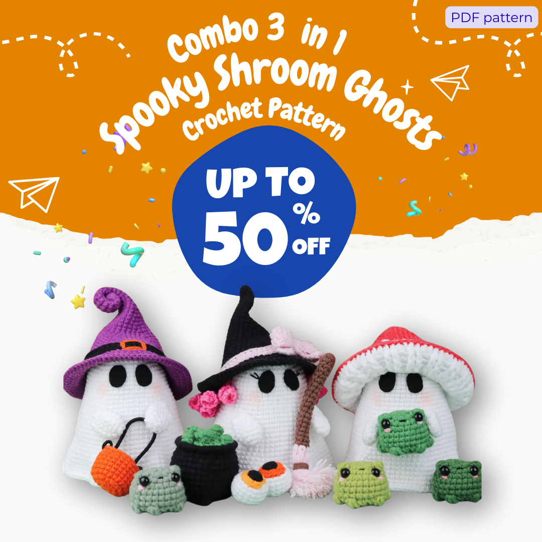 Spooky Shroom Ghosts Crochet Pattern