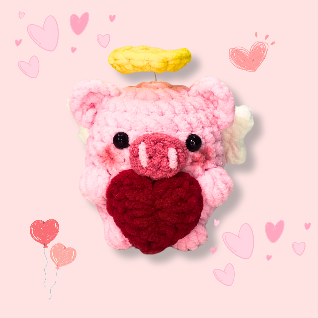💘 Cupid Piglet Crochet Pattern