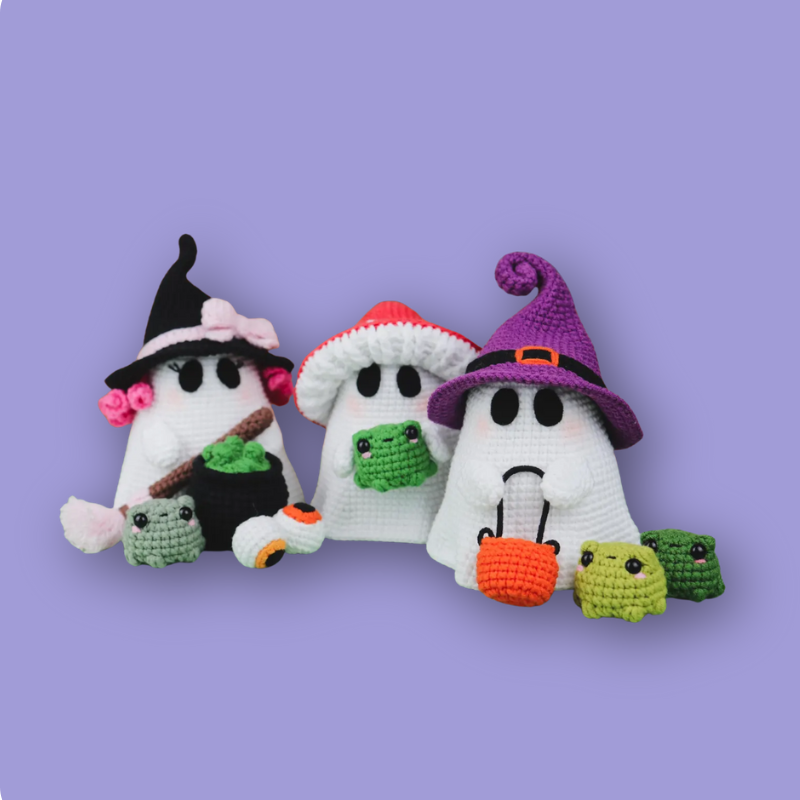 Spooky Shroom Ghosts Crochet Pattern
