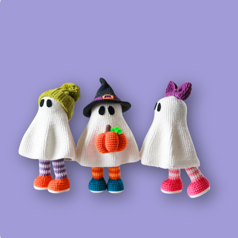 Halloween Ghosts & Friends:  4-in-1 Crochet Pattern