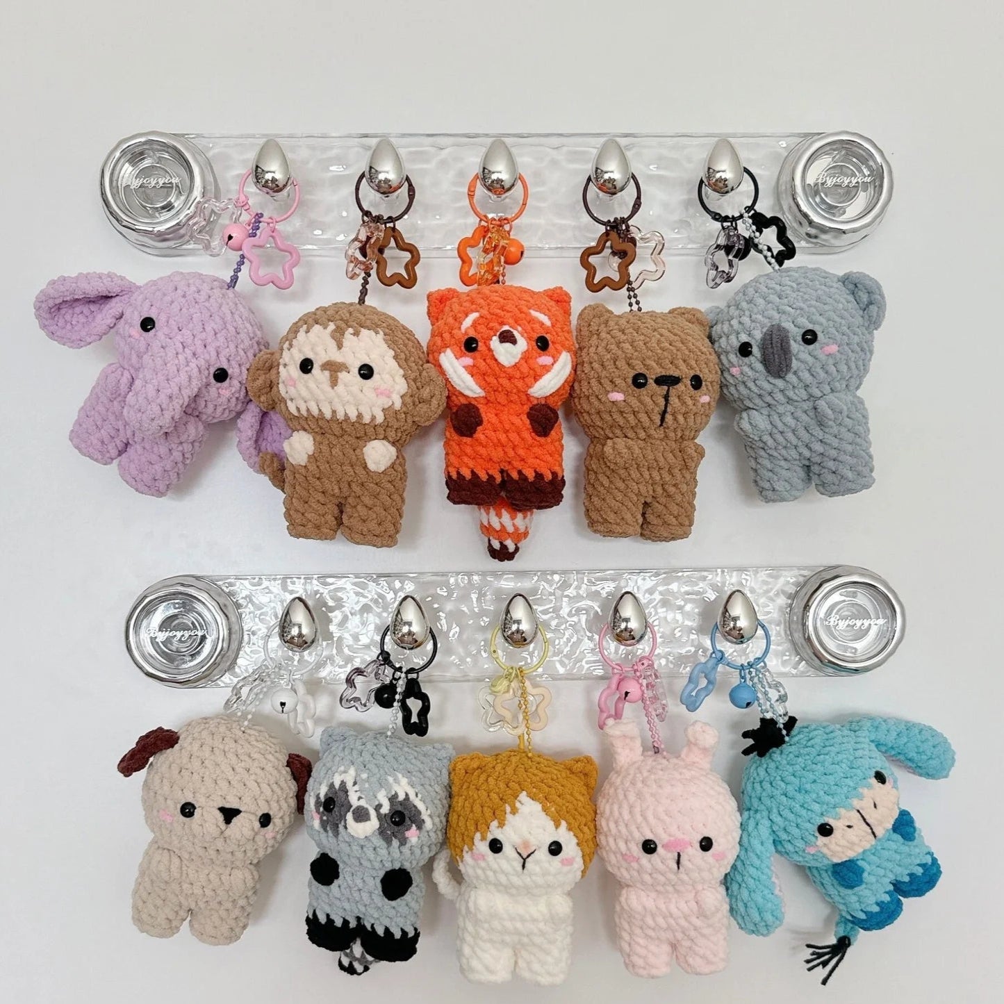 Combo 10 in 1 Animal Friends Keychain Crochet Pattern