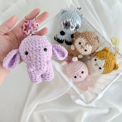 Combo 10 in 1 Animal Friends Keychain Crochet Pattern