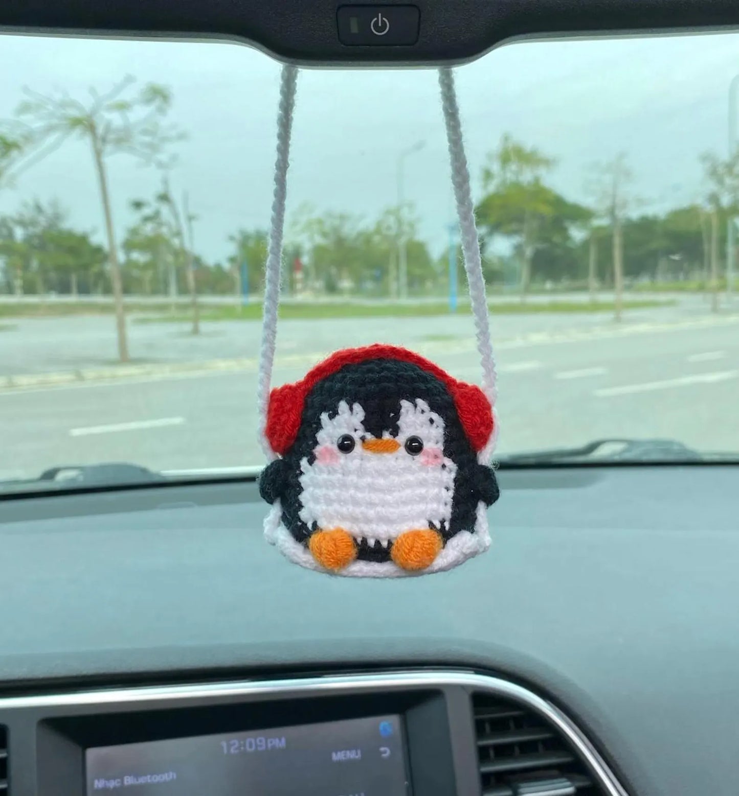 Penguin Rearview Hanger Crochet Pattern