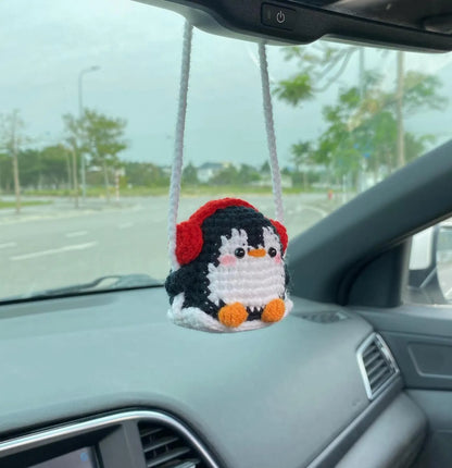Penguin Rearview Hanger Crochet Pattern