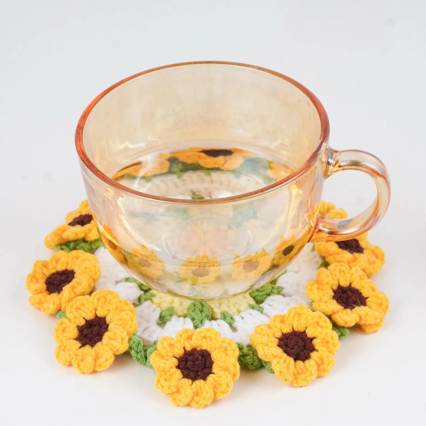 At Sunflower Coaster Pot Crochet Pattern