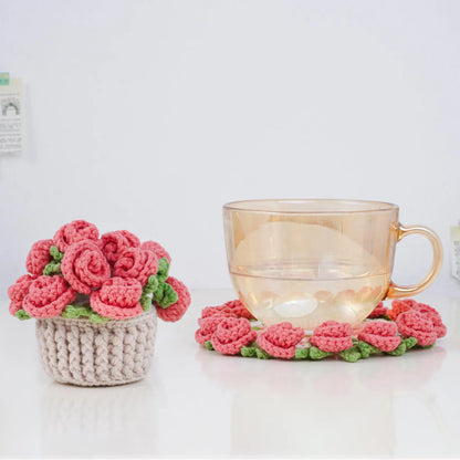 At Rose Coaster Pot Crochet Pattern