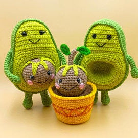 Avocado Family Crochet Pattern