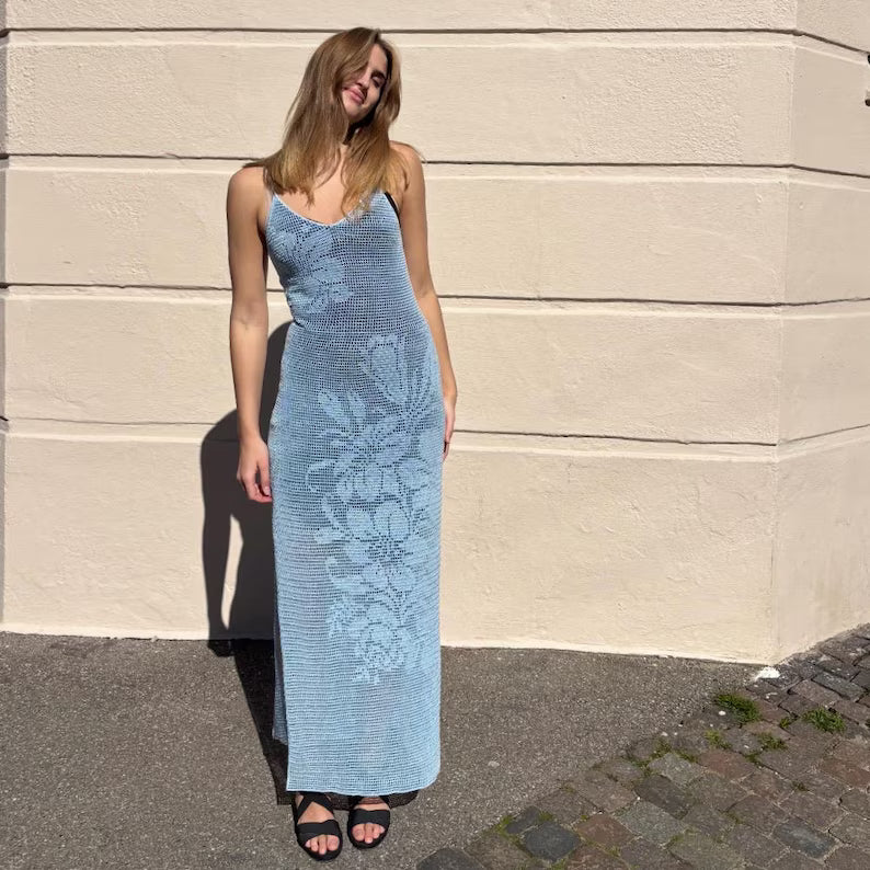 Flower Maxi Dress Crochet Pattern