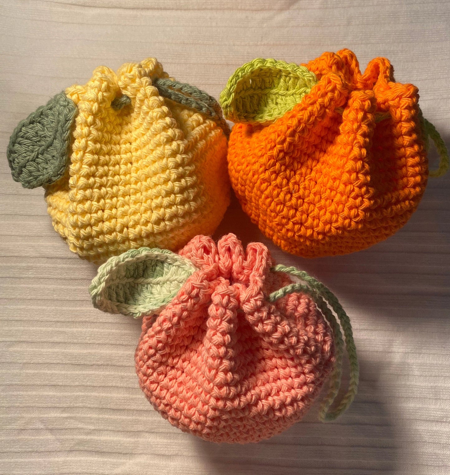 Fruit Drawstring Pouch  Crochet Pattern