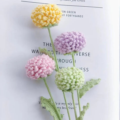 Pompon Flower Crochet Pattern