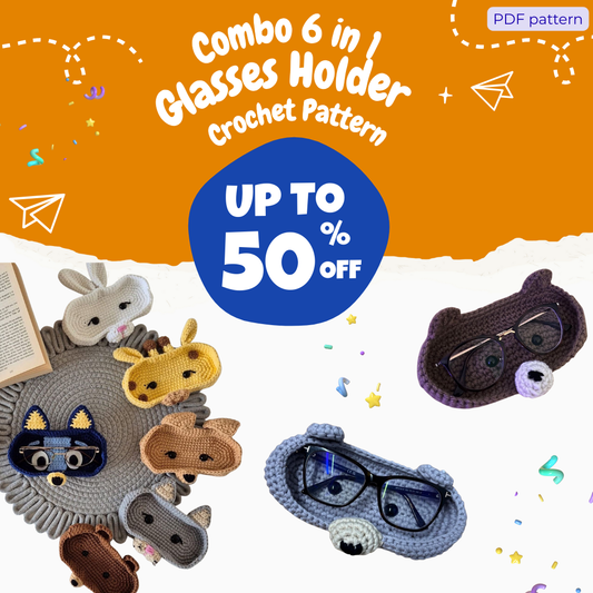 Combo 6 in 1 Glasses Holder Crochet Pattern