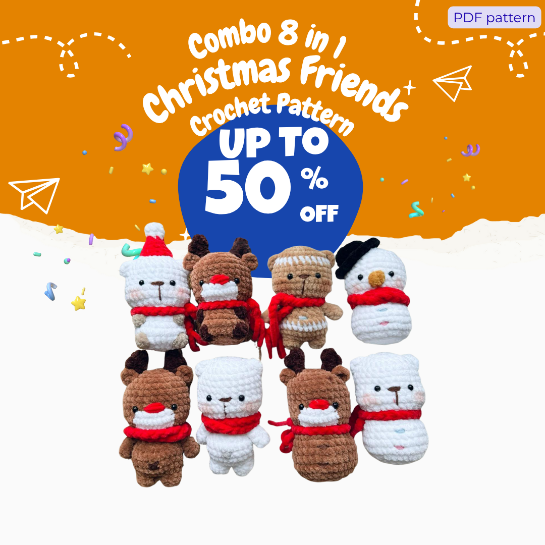 Combo 8 in 1 Christmas Friends Crochet Pattern