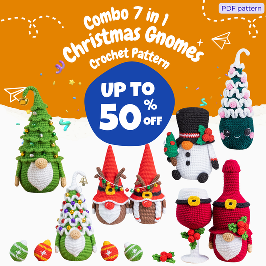 Combo 7 in 1 Christmas Gnome Crochet Pattern