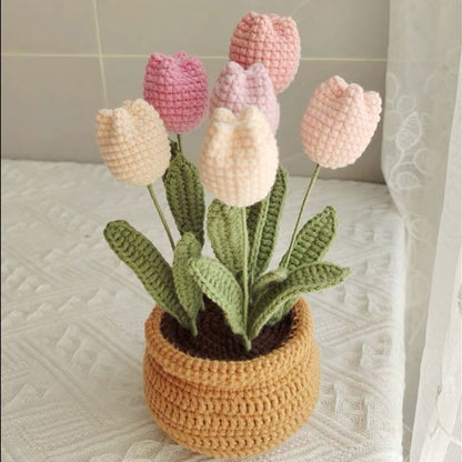 Tulip Flowerpot Crochet Pattern
