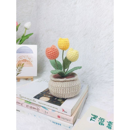 Tulip Flowerpot Crochet Pattern