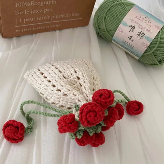 Rose drawstring bag Crochet Pattern