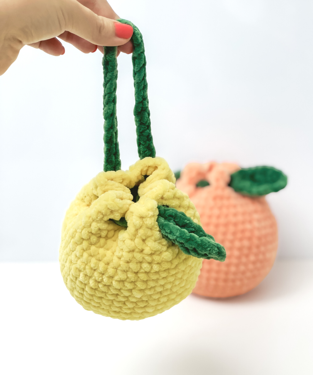 Fruit Drawstring Pouch  Crochet Pattern
