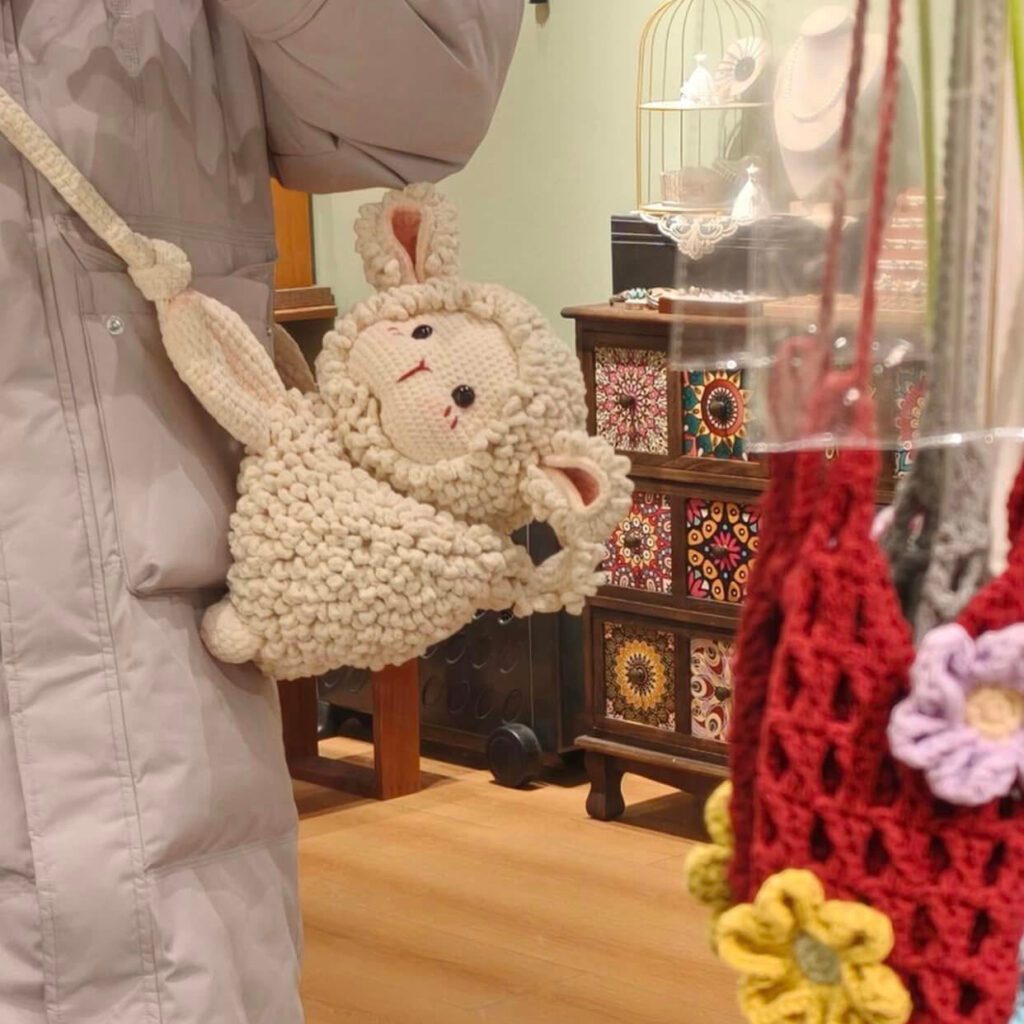 Finished Sheep Bag Crochet Crossbody Purse