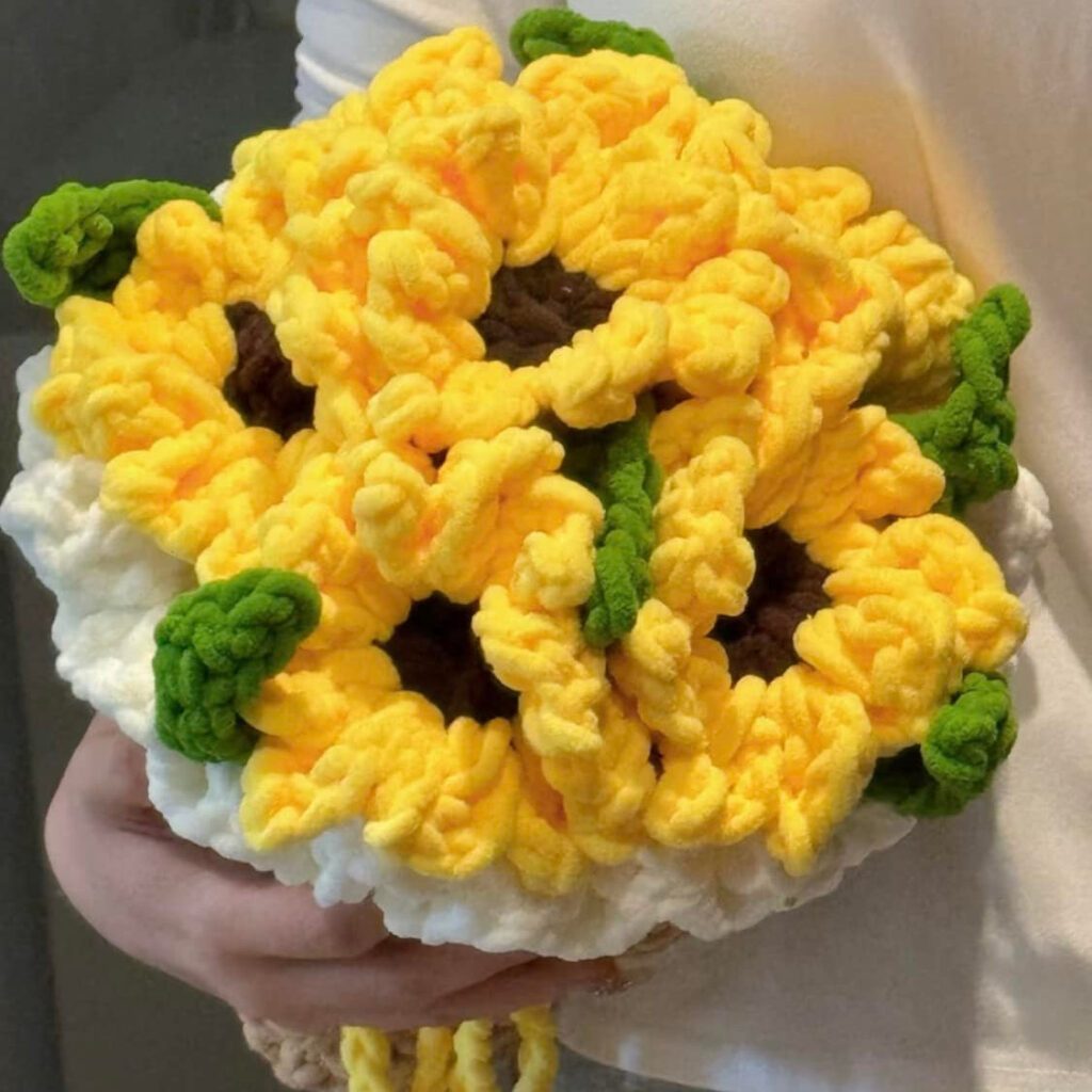 Finished Sunflower Chunky Bouquet Crochet Pattern