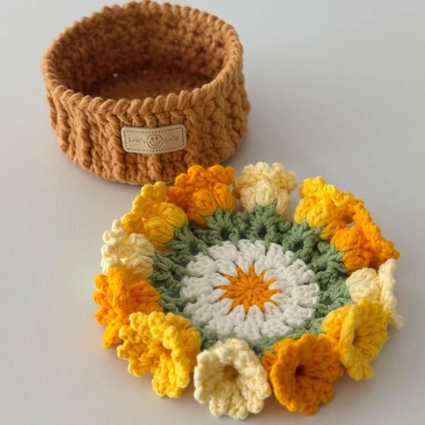 Lily Pad Coaster Crochet Pattern Finished Project