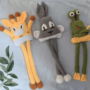 Stretchable Frog, Bunny, Giraffe Crochet Pattern
