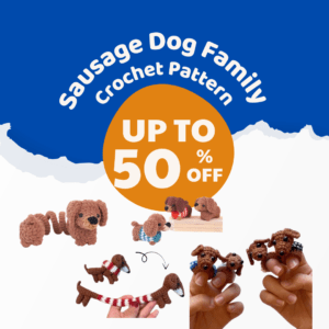 Combo 4 in 1 Sausage Dog Family Crochet Pattern