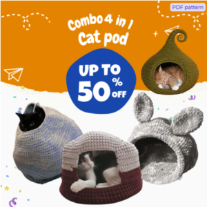 Combo 4 in 1 Cat Pod Crochet Pattern