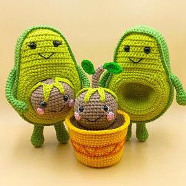 Avocado Family Crochet Pattern
