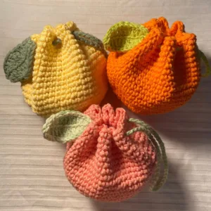 Fruit Drawstring Pouch Crochet Pattern