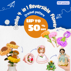 Combo 4 in 1 Reversible Flower Crochet Pattern