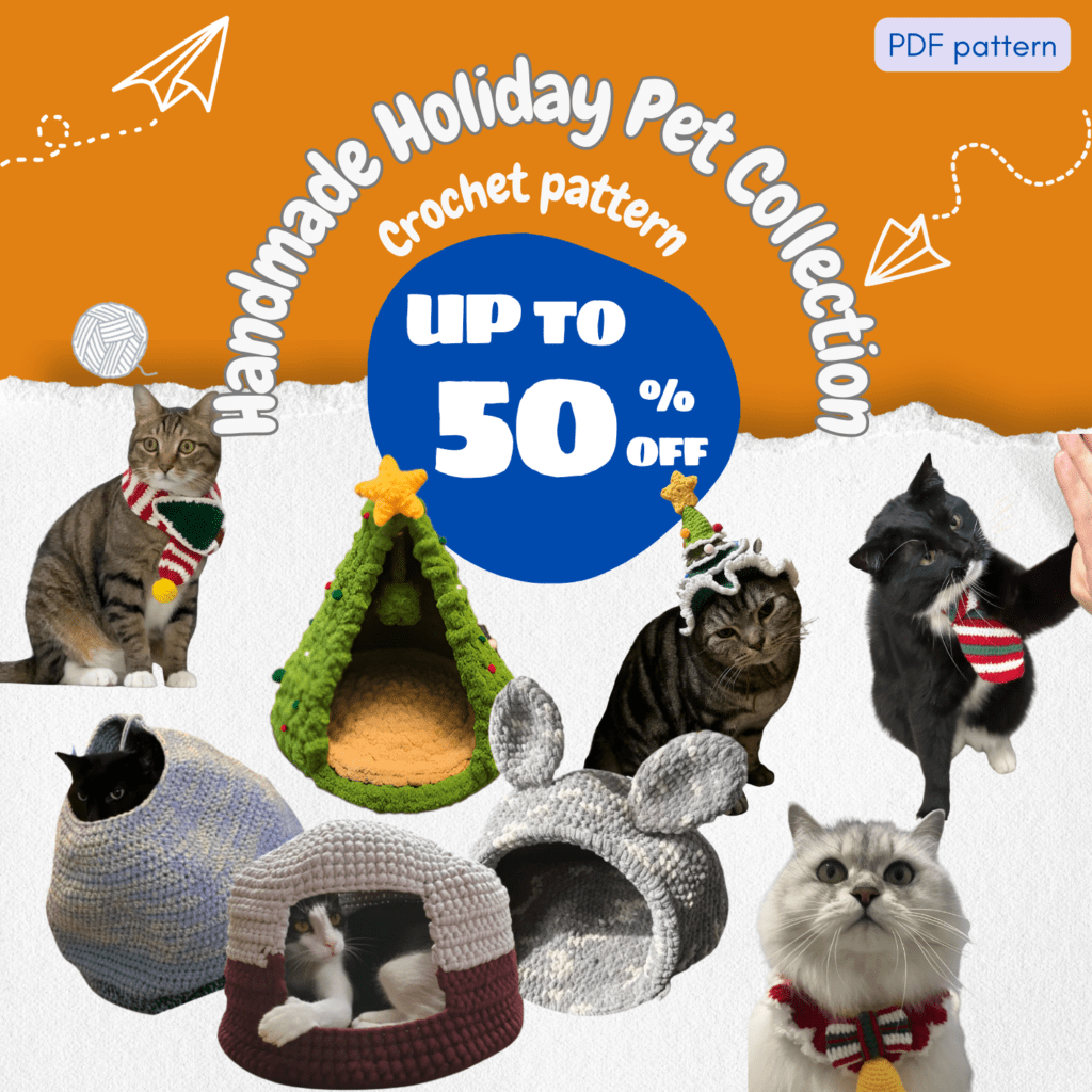 Finished Handmade Holiday Pet Collection Crochet Items