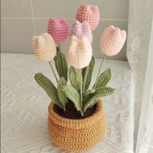 Tulip Flower pot Crochet Pattern